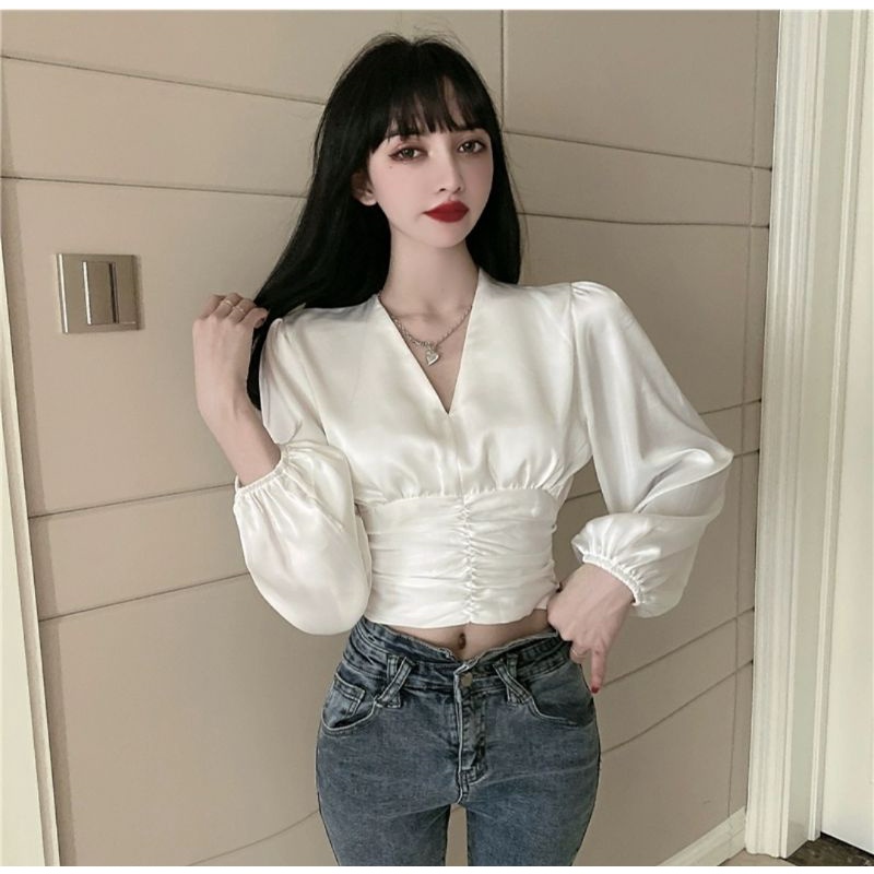 CHERRY_ Top Crop / Atasan crop / blouse Korean style