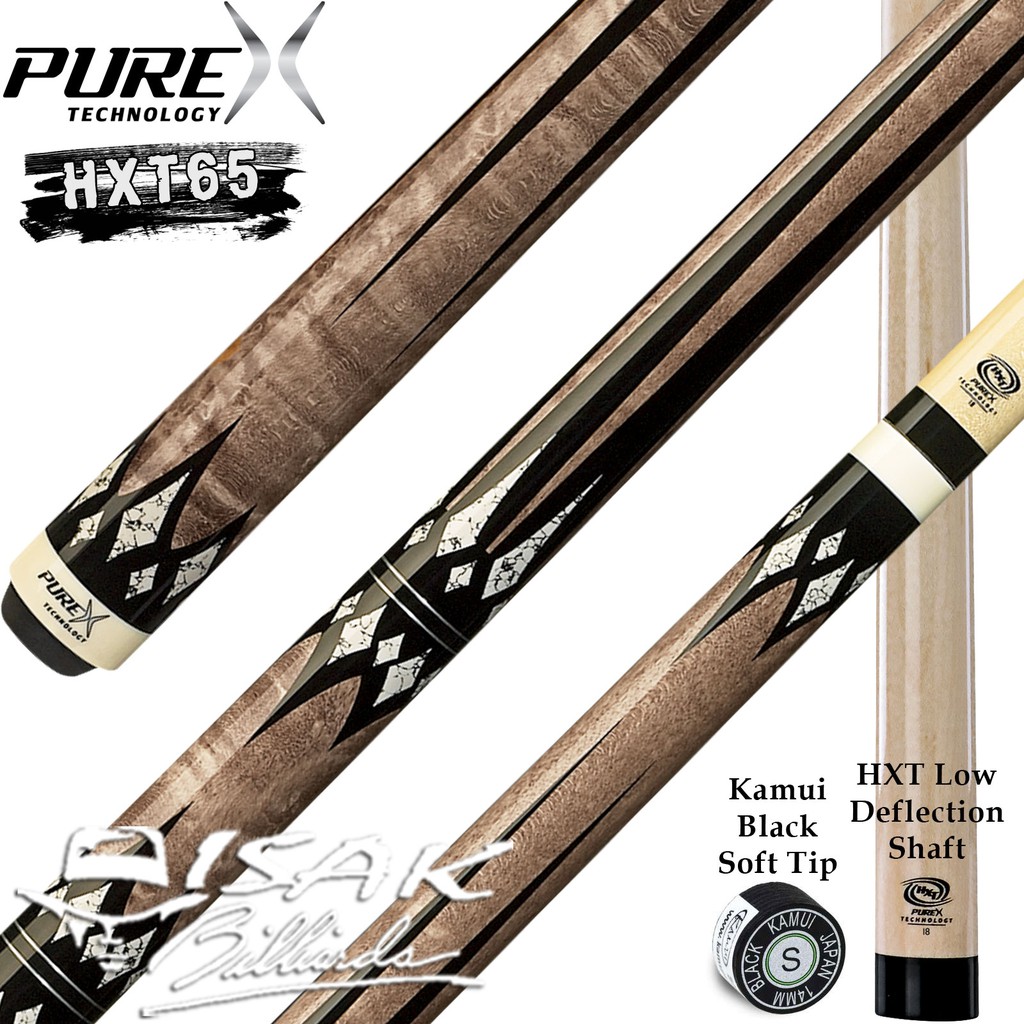 PureX HXT65 Cue - HXT Low Deflection Shaft Billiard Stick Players Play Kamui Tip