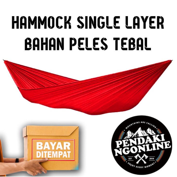 (Bisa COD) Hammock 250X150 camping bahan peles tebal ayunan gantung full bartex