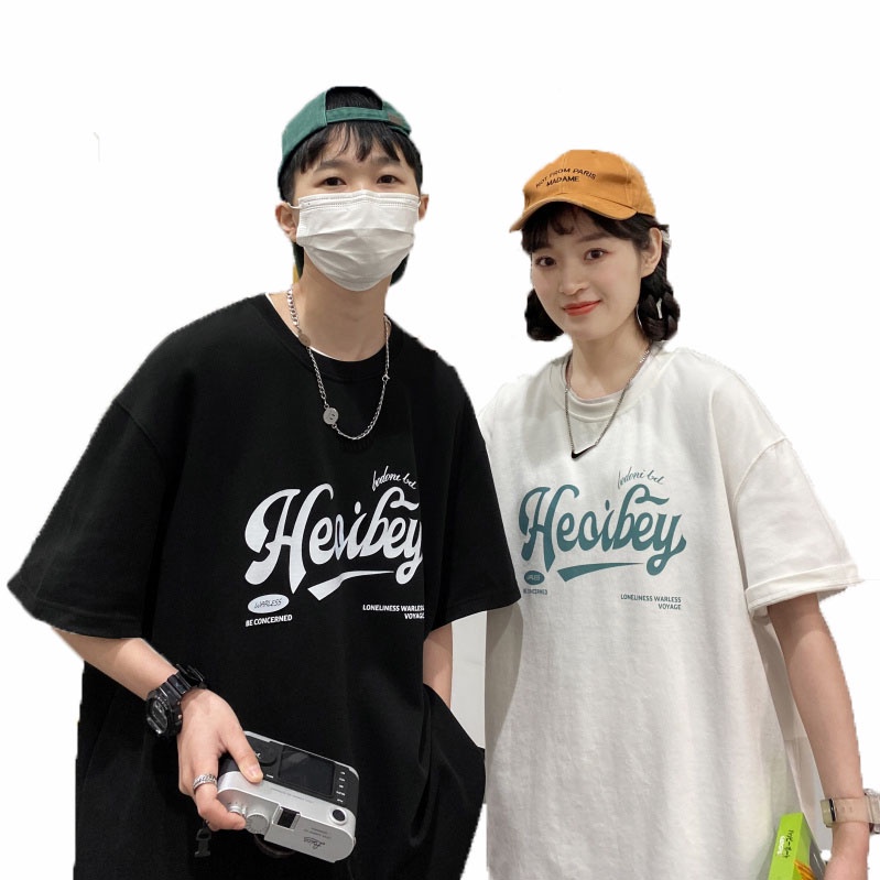 T-SHIRT FASHION PRINTING HEABEY KATUN 100% IMPORTIR KOREA OVERSIZE NORMAL STYLE