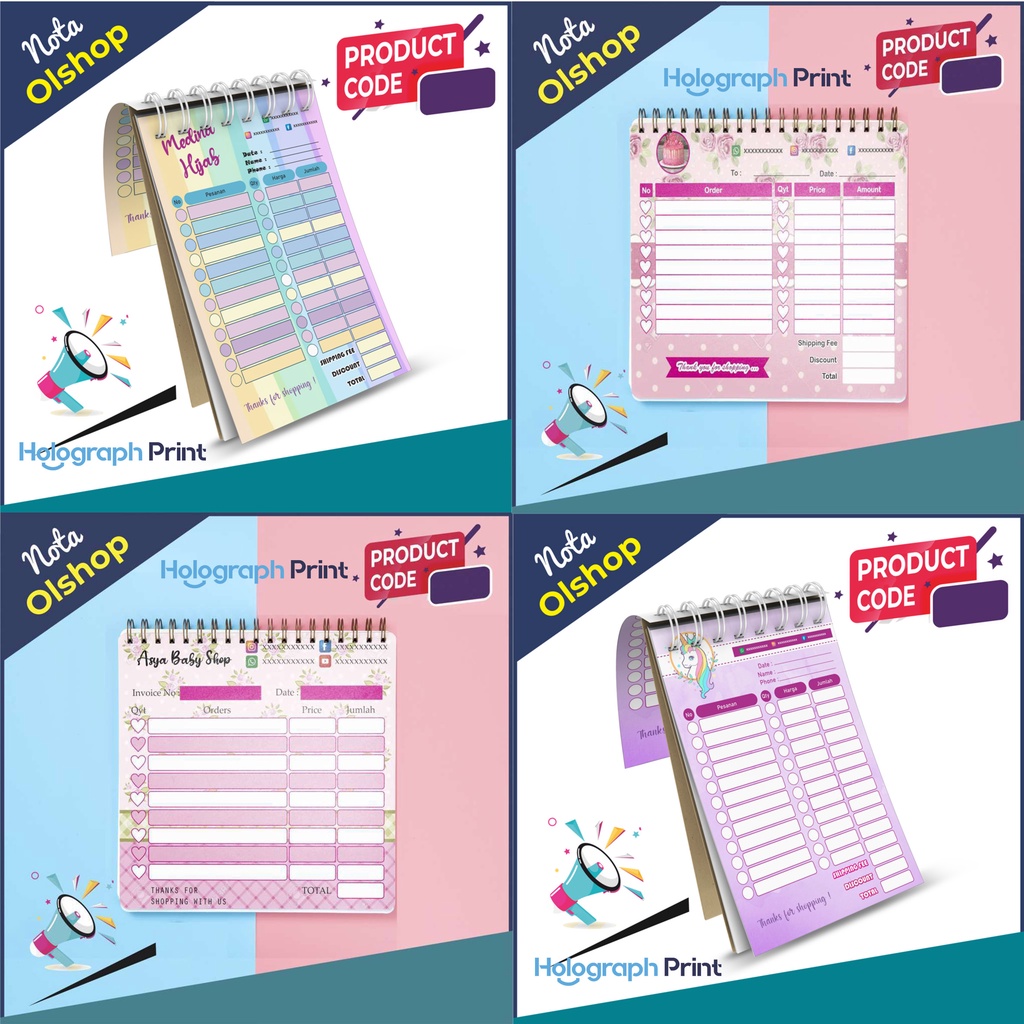 

Cetak Nota Olshop Custom Satuan FREE DESAIN Dari Katalog