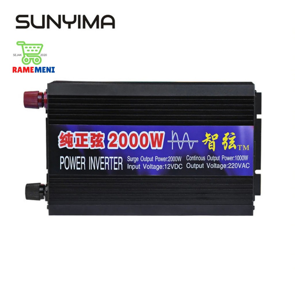 Power Inverter Solar Panel PLTS PSW Pure Sine Wave 2000 Watt 12 Volt