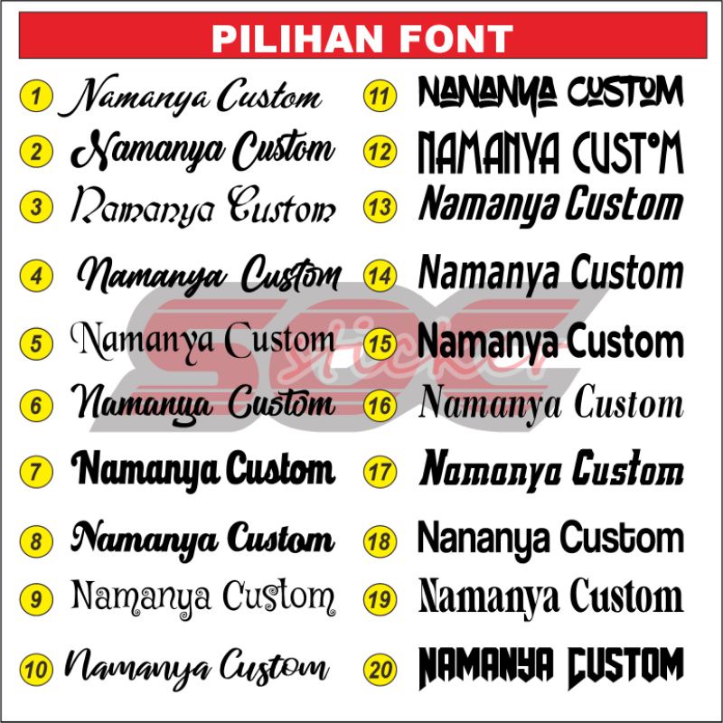 Stiker Kaca Depan Mobil stiker Nama Custom