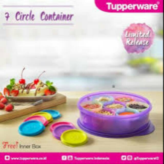 7 circle container tupperware