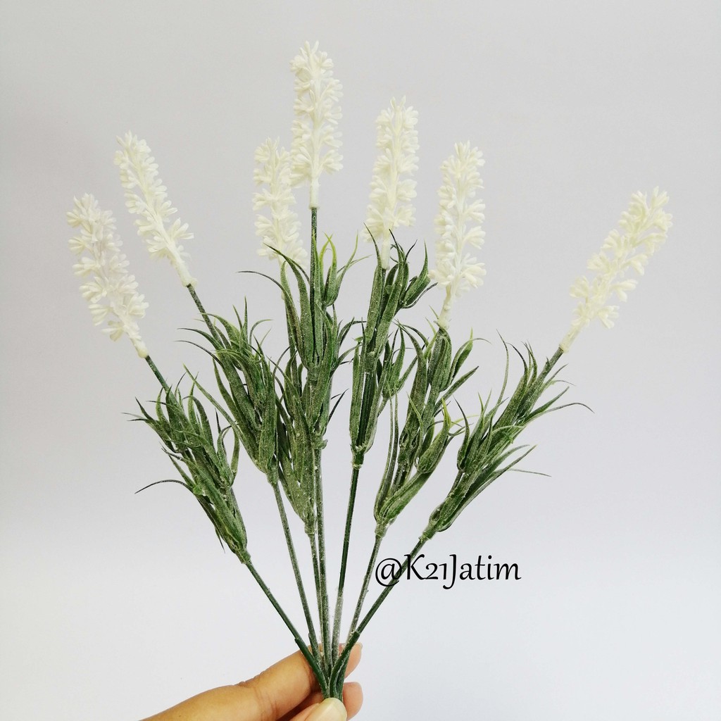 AF08 Bunga Plastik / Artificial Flower Lavender Snowy Import Dekorasi-6