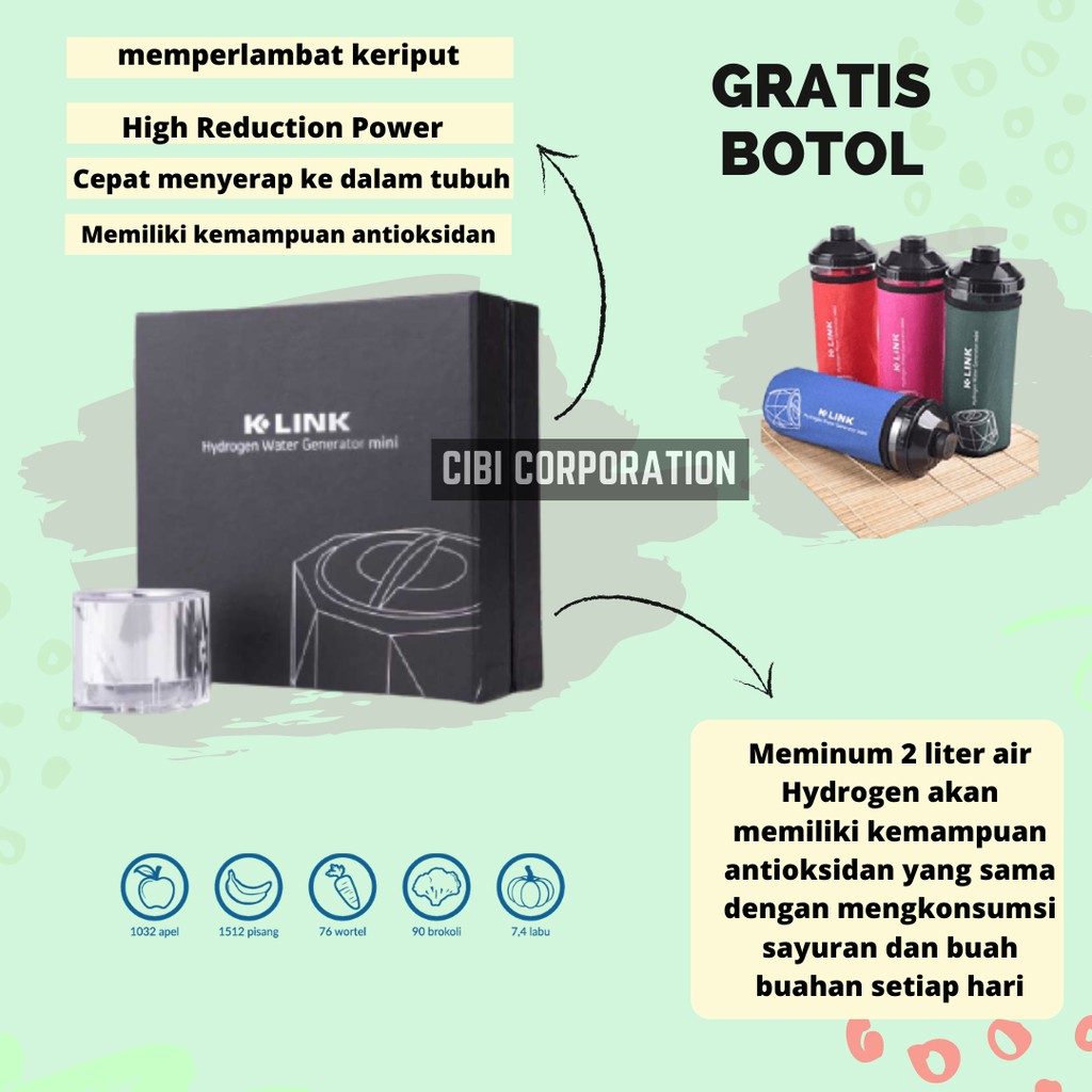Hydrogen Water Generator Mini Saringan Air Hidrogen