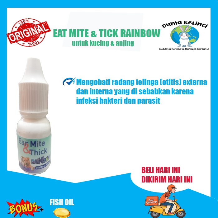 OBAT EAR MITE &amp; TICK KUCING ANJING RAINBOW