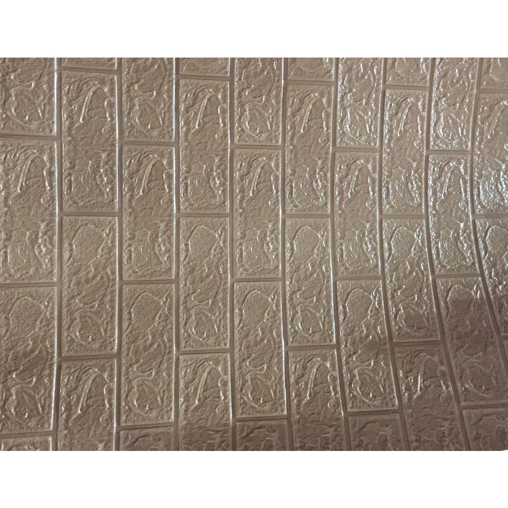 Termurah!!! Wallpaper 3D Foam Sticker Motif Bata Premium High Quality / Wallfoam Stiker Dinding Dekorasi Kamar Rumah-A-009 Cokelat muda