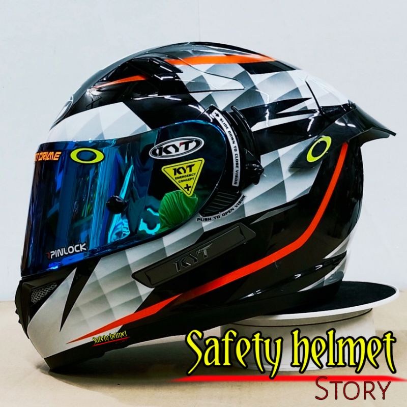 Kyt K2 RIDER- Modif paket Ganteng Redbull Helm full face Solid white double visor/helm dua kaca original-Diamond white