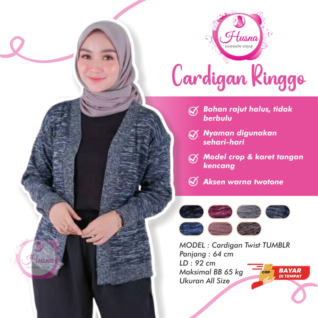 Outer Cardigan Rajut Kardigan Gardigan Oter Wanita Oversize Motif Ringgo Cardy Panjang Kekinian Jumb