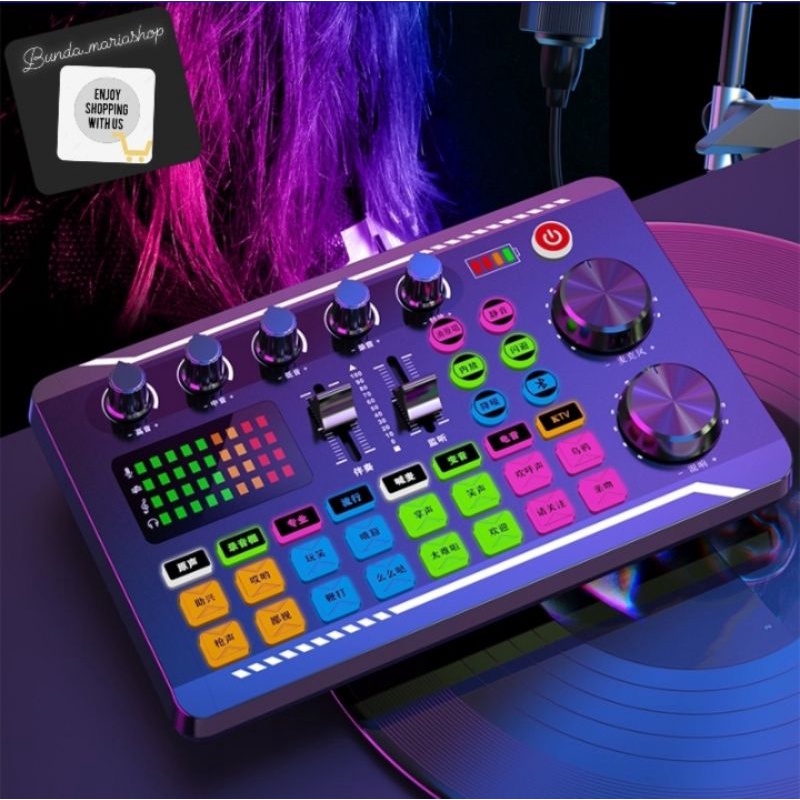 Mixer Audio Soundcard Bluetooth Audio Mixer Live Broadcast Recording Karaoke Podcast