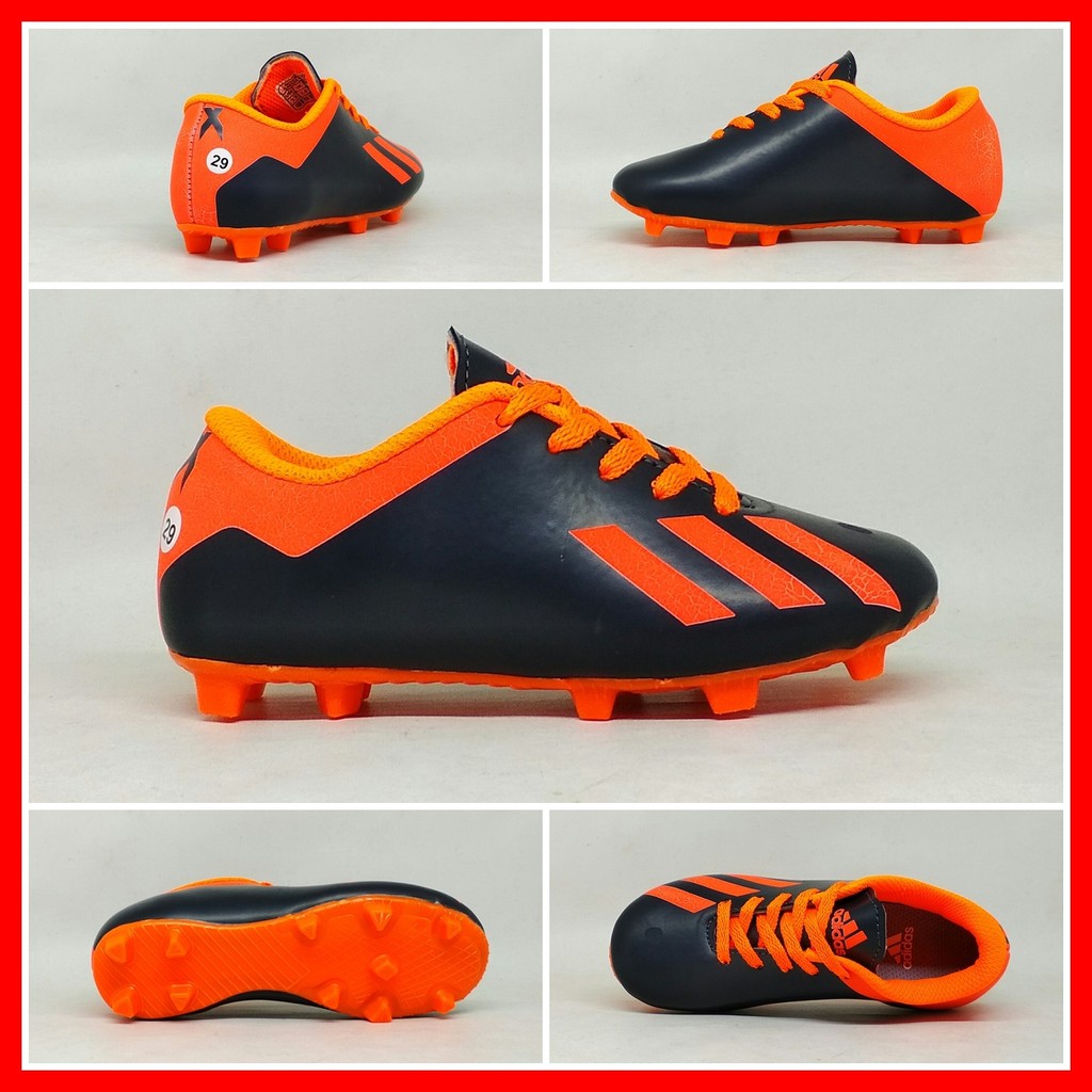 Sepatu Sepak Bola Anak Adidas X 18+Hitam Orange Baby