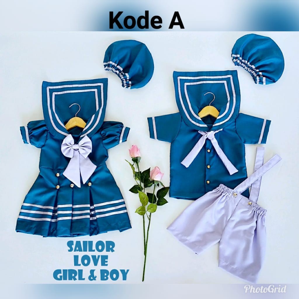 ETHNICKIDSWEAR - SAILOR LOVE COUPLE BAJU PELAUT ANAK / KOSTUM PELAUT ANAK / SAILOR DRESS / SAILOR CO