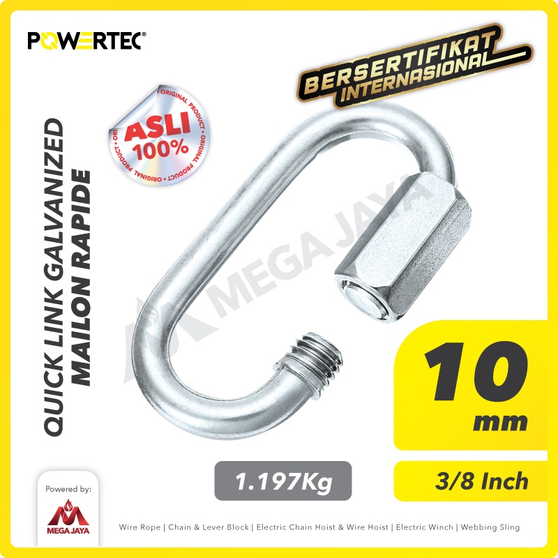 POWERTEC Quick Link / Mailon Rapide 10mm Screw Lock Climbing Gear