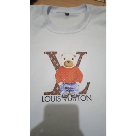 Clothing May - Kaos LV Bear Kaos Koas Dewasa Anak Karater Distro Kekinin T Shirt Tshirt T-Shirt Premium Murah Unisex Wanita Perempuan Pria Laki-Laki Cowok Cewek Bahan Cotton Combed 30S Katun Kombed Sablon Dtf Murah Premium Oversize Kaus Oblong