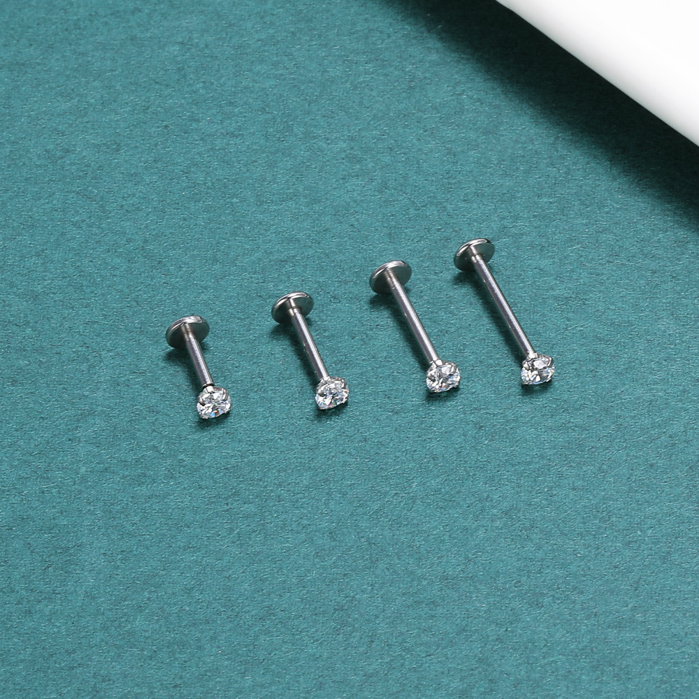 4pcs / Set Anting Tindik Bibir Tragus Helix Bahan Stainless Steel 16g