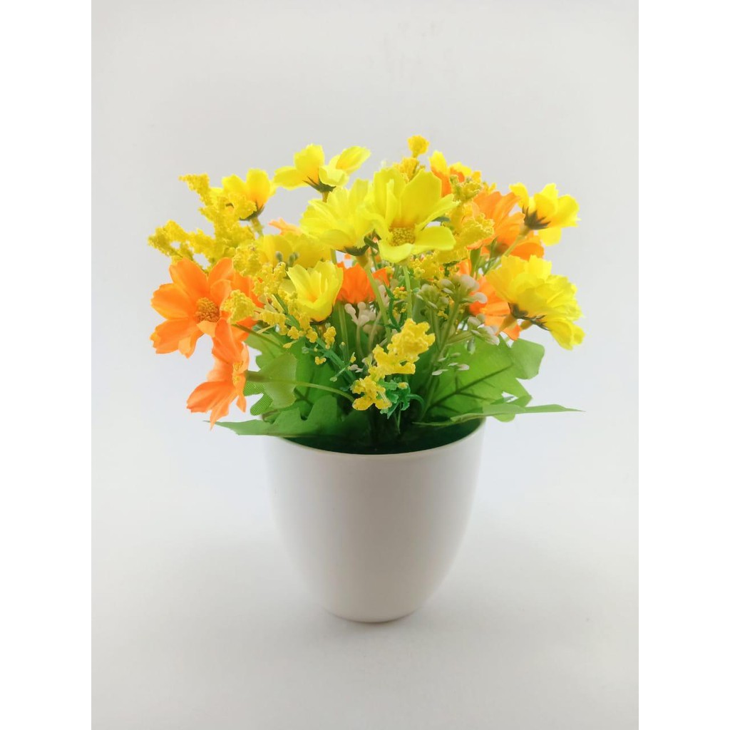 COD BUNGA DAISY  BUNGA PLASTIK BUNGA ARTIFISIAL BUNGA PAJANGAN IMITASI TANAMAN  HIAS PLASTIK  BP8801-KUNING KOMBI