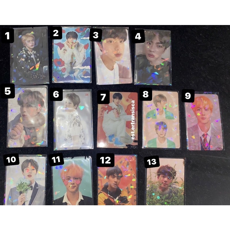 OFFICIAL PHOTOCARD JIN BTS|| PC DVD|| PC WINTER PACKAGE|| PC ALBUM|| PC BENEFIT|| PC ARMY KIT