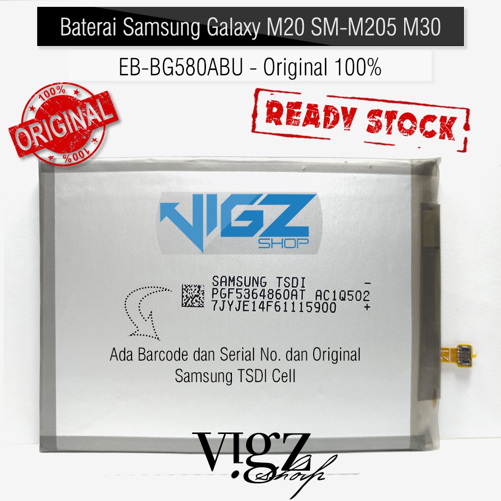 Baterai Samsung Galaxy M20 SM-M205 M30 SM-M305 EB-BG580ABU Original 100%