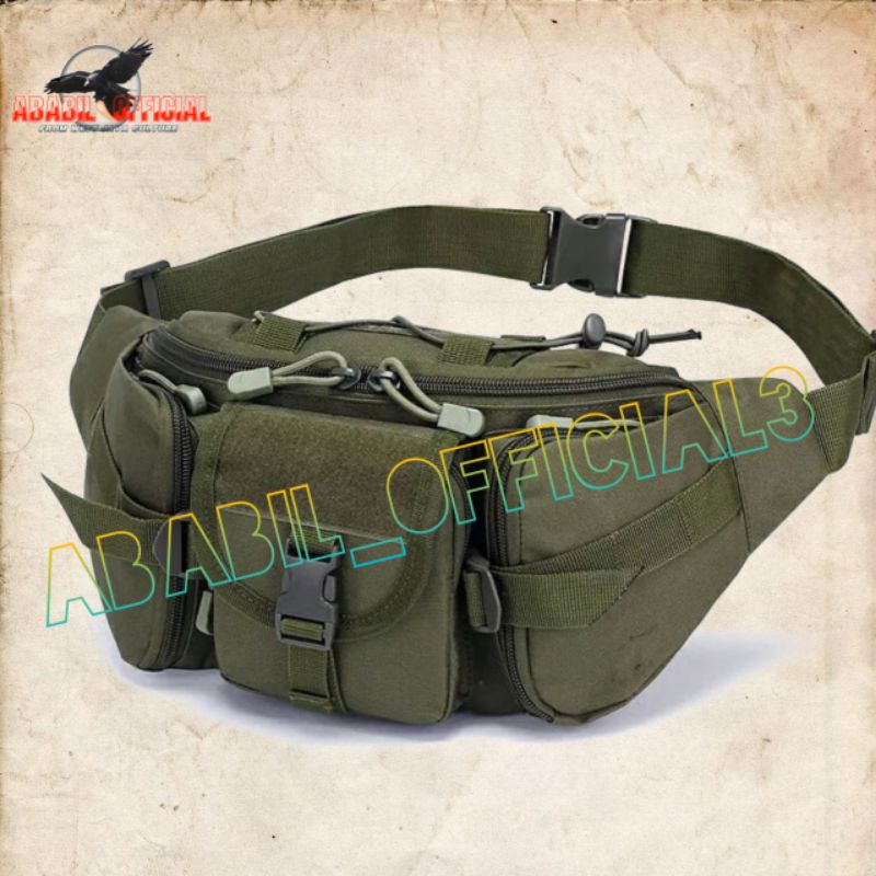 Tas selmpang crocodile Hijau army best seller free logo