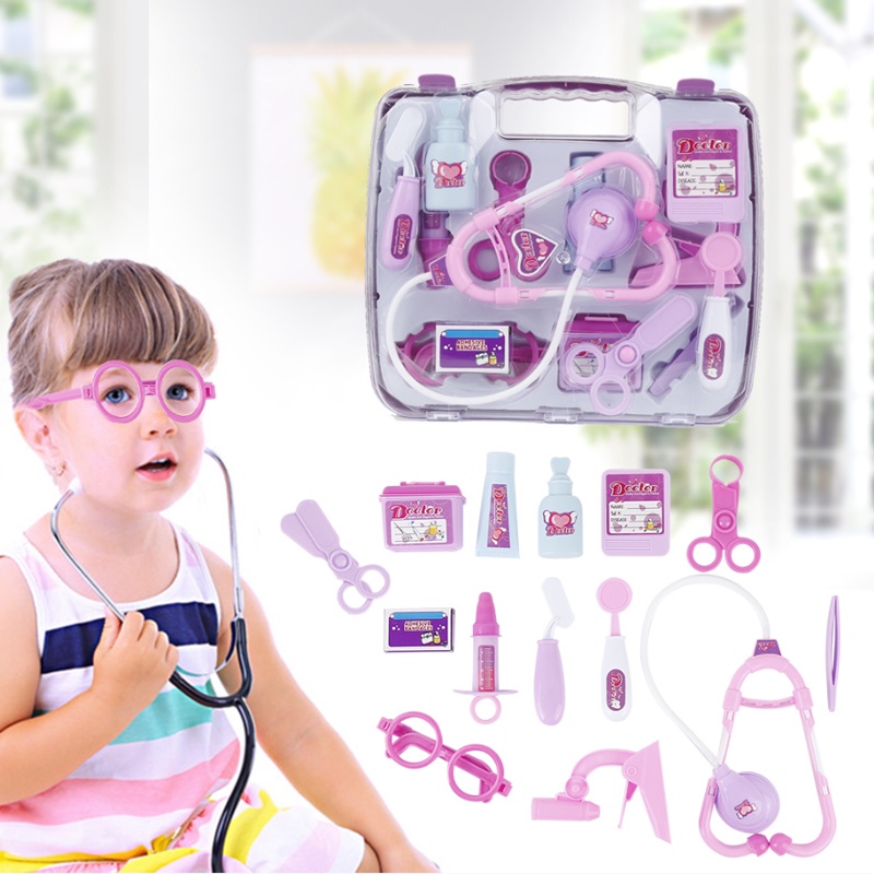 Ready Stock !!! 14-Piece New Medicine Box Boys And Girls Doctors Cosplay Playhouse Doctor Sets