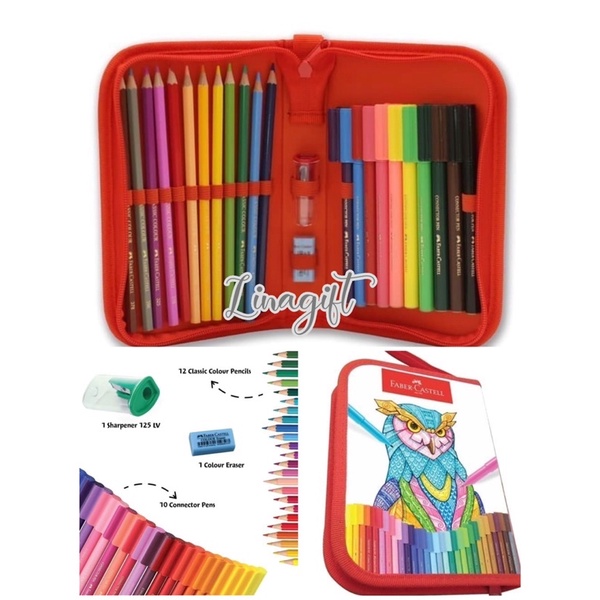 FABER CASTELL CREATIVE COLORING SET / PENSIL WARNA / SPIDOL PENCIL COLORS / MARKER TAS BAG