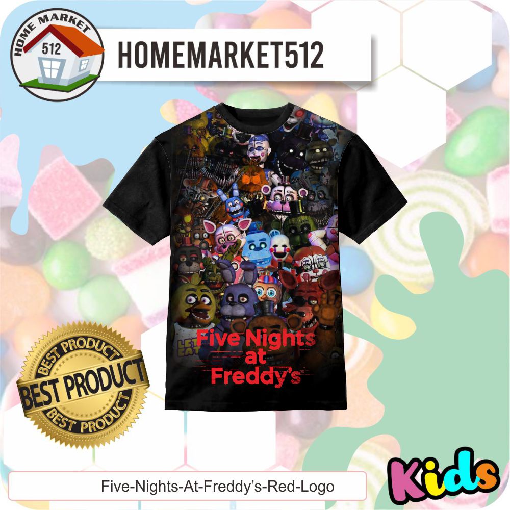 Kaos Anak Five Nights At Freddy’s Red Logo Kaos Anak Laki-Laki Dan Perempuan | HOMEMARKET512-0