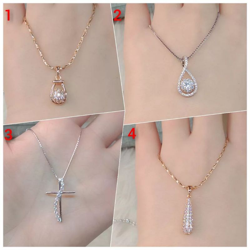 Kalung Titanium Wanita Anti Karat, Anti Alergi, Tahan Lama, Di Jamin REALPICT 100% Dan High Quality, Pilih 1 dari 4 Variasi