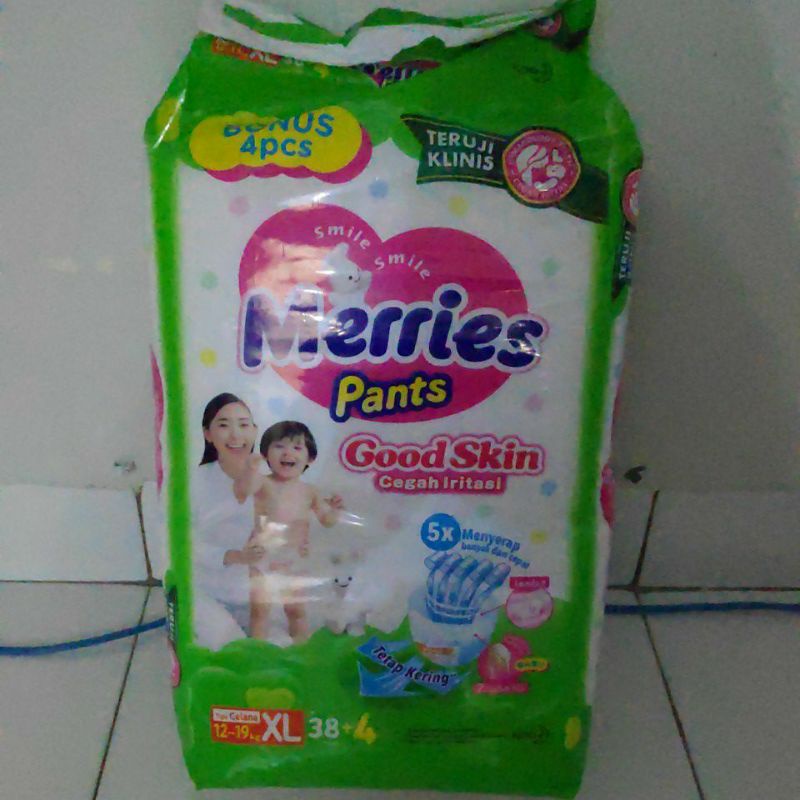 popok merries hijau ukuran XL 38