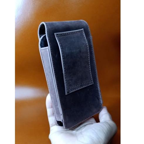 Muraaaahh.. Sarung Hp Pinggang Pria 1 Slot Kulit Sapi Crazy Horse Asli