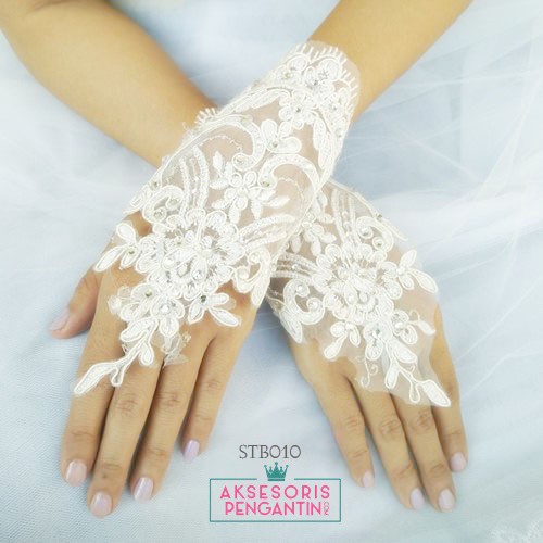 [BISA COD] SARUNG TANGAN RENDA FINGERLESS AKSESORIS PENGANTIN LACE STB010