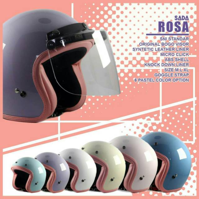 Helm Retro Wanita Cantik Murah Sada Rosa ORIGINAL