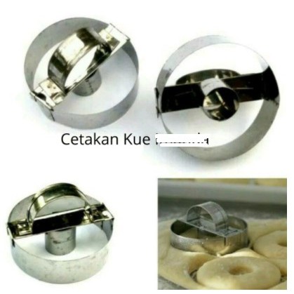 cetakan donat bulat diameter 6 cm / cetakan donak karakter mini steinless /