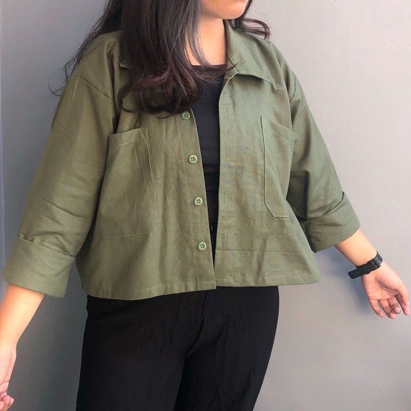 KEMEJA REGINA BASIC SHIRT | CROP TOP | KATUN RAMI | ATASAN WANITA