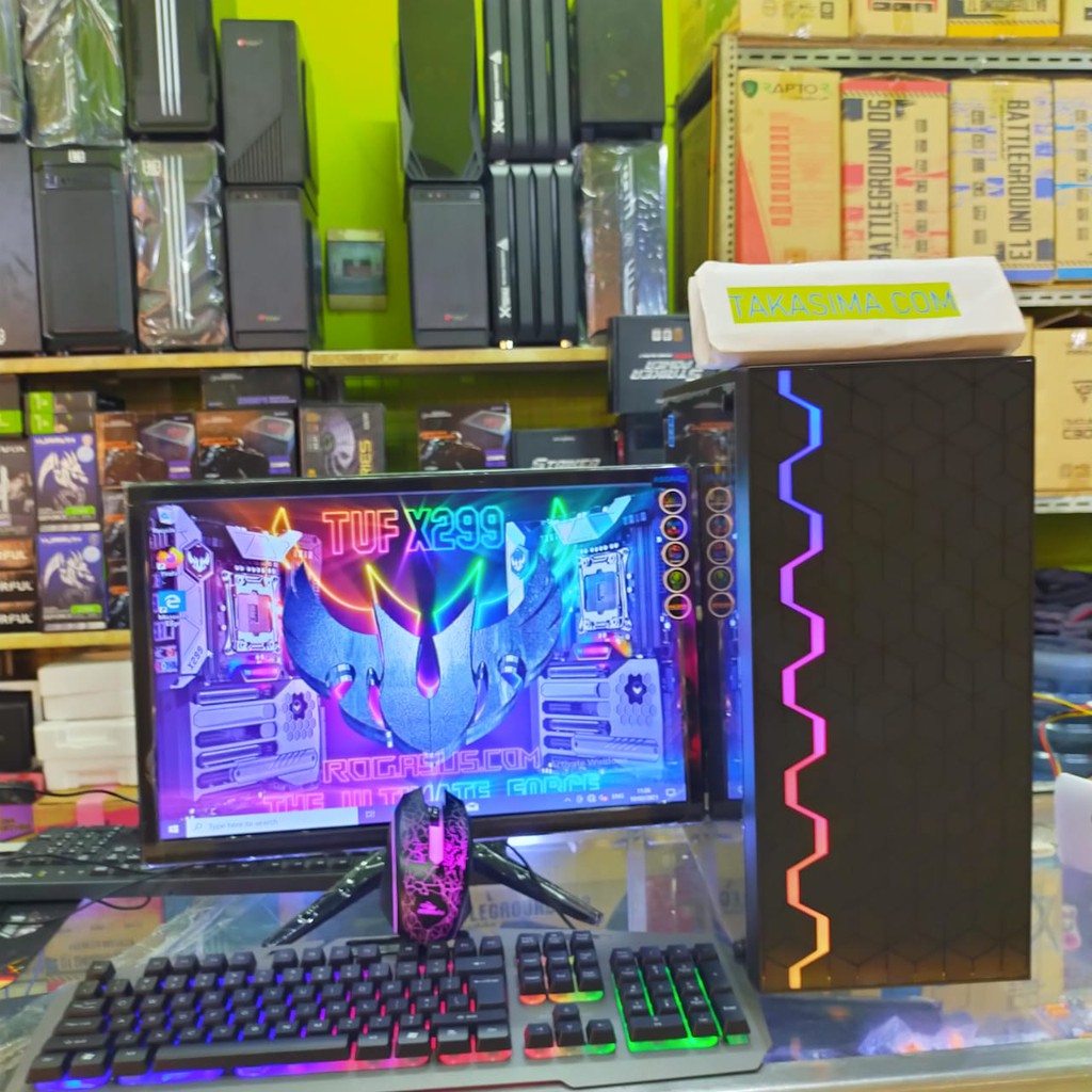 PC gaming Core i7 monitor led 19 in full set