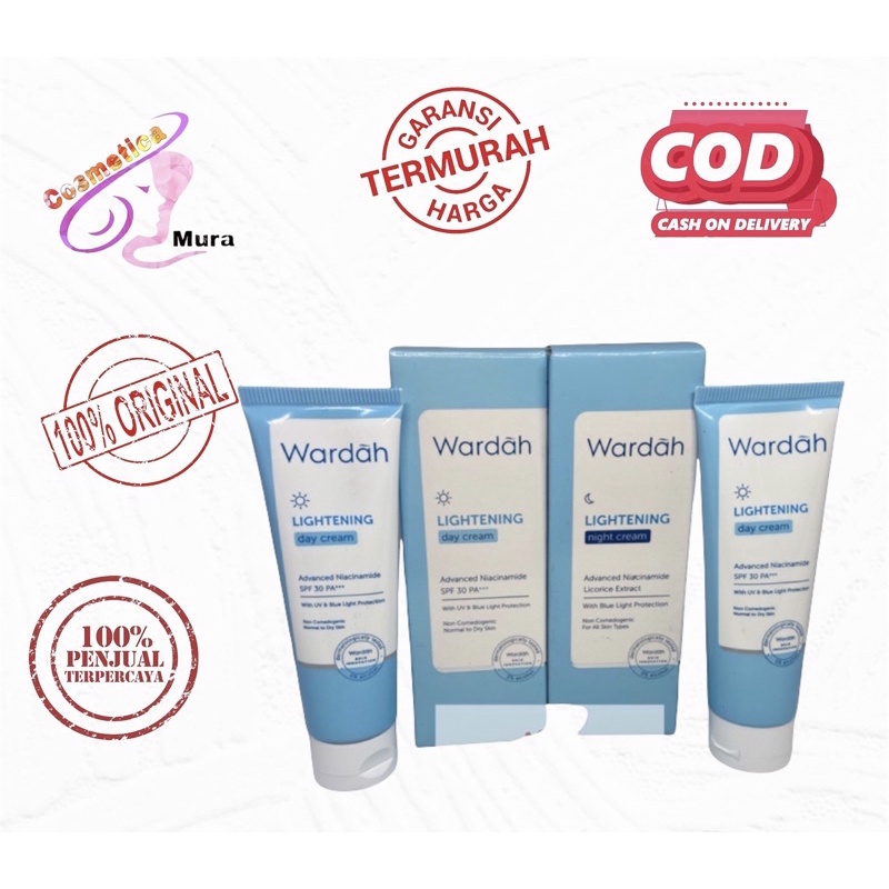 [ free sabun ] WARDAH LIGHTENING CREAM day cream 20 ml // CREAM WAJAH WARDAH LIGHTENING night cream 20 ml