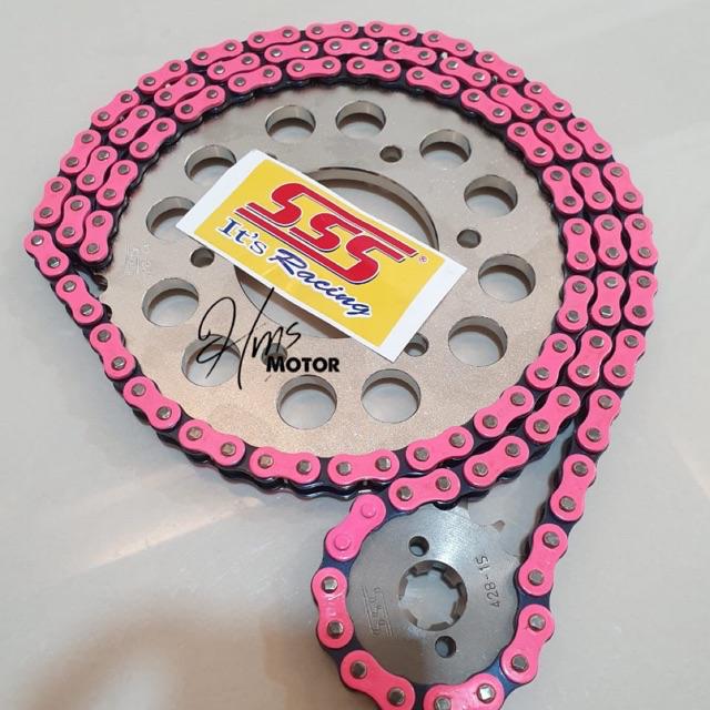 Gir Set SSS Sonic 150 R,Sonic,Rx King ,Rxk Rantai Gold 428 415 - Gear Set Sss Sonic 150 R Sonic-428 pink