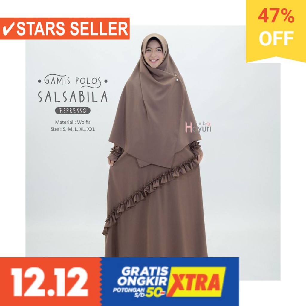BAJU LEBARAN PAKAIAN MUSLIMAH SYARI BERGO BALOTELI / Gamis Polos Salsabila / Gamis Hijab Hayuri /