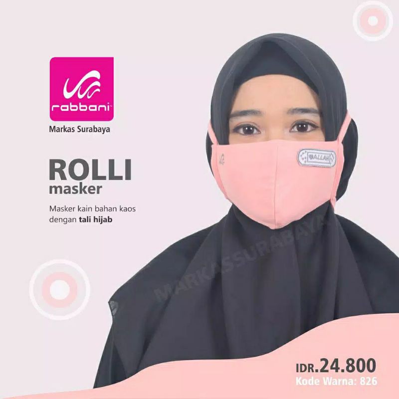 MASKER KAOS RABBANI ROLLI (TALI HIJAB)