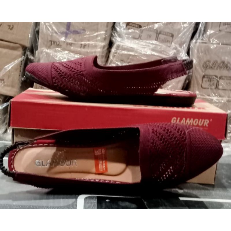 Sepatu Wanita Flatshoes Glamour Rajut Lentur