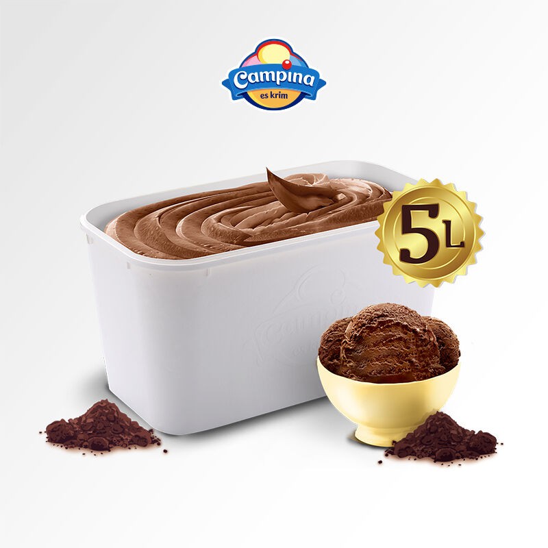 

ICE CREAM CAMPINA 5L ES KRIM Chocolate Swiss Style Bulk 5 LITER