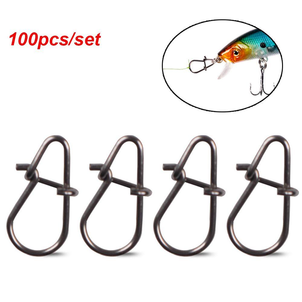 Suyo 100 Pcs/lot Memancing Gantung Snap Portable Baru Cepat lock Stainless Steel Garis tackle Oval Split Rings