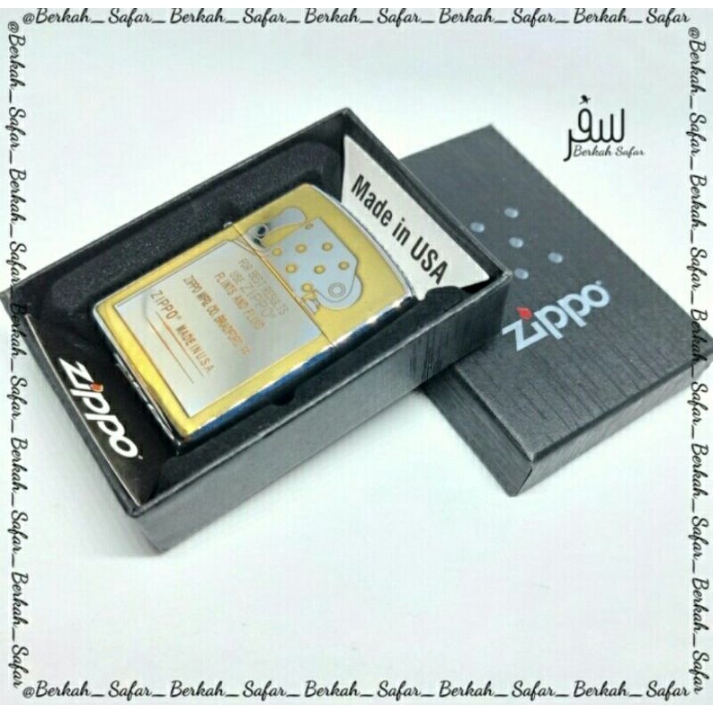 Cod Korek Api Zippo 3845-45 Silver Gold Guarantee High Premium