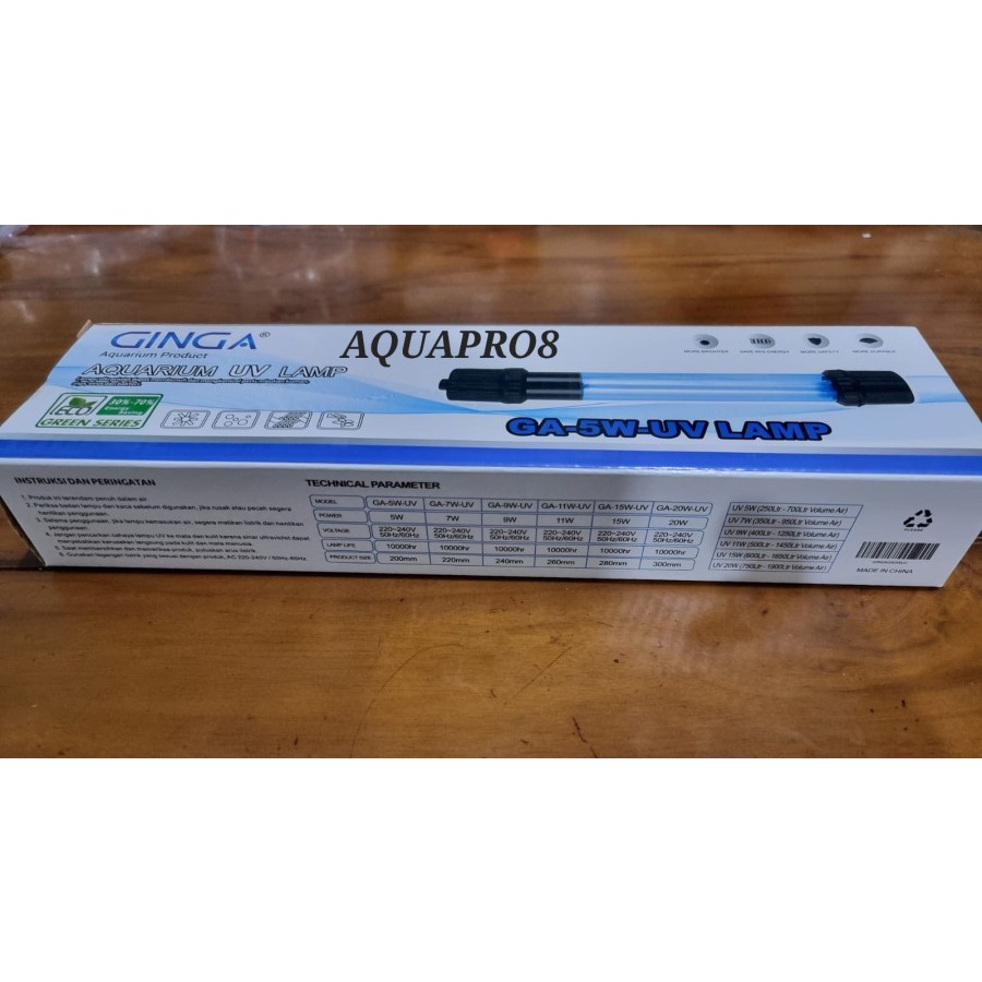 Promo Lampu Aquarium Ginga UV 5 Watt Ginga UV 5 W Ginga UV 5W