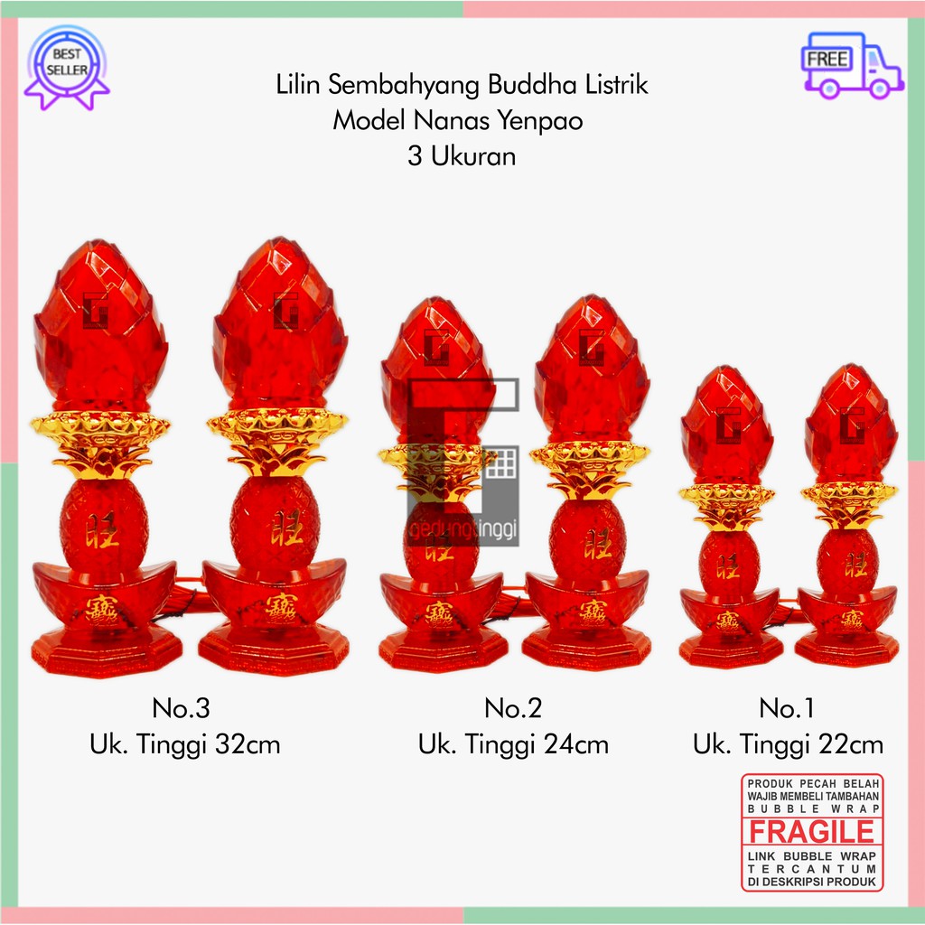 Bola Lampu Lilin Bohlam Led Cabe Lombok Merah Meja Altar Pelengkapan Sembahyang Sembayang Doa Baterai Batre Batrai Batrei Hemat Tenaga Energi Listrik Elektrik Electric Cas Chas USB Charge Charger Power Bank Puja Suci Buddha Budha 1 Set Pasang 2pcs Import