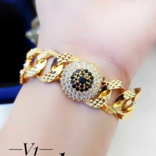 Xuping Perhiasan gelang tangan warna gold  5120d