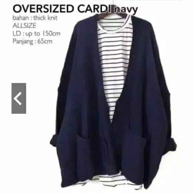 cardigan rajut locy-cardy oversize-Navi