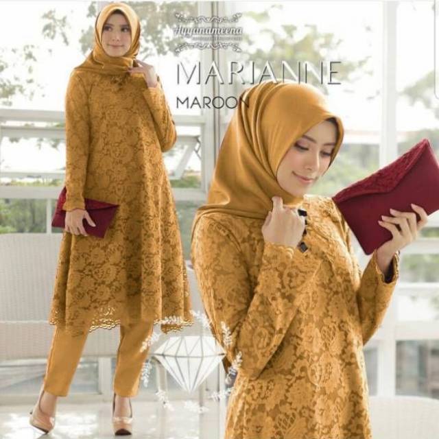Tunik Brokat set Celana Baggy