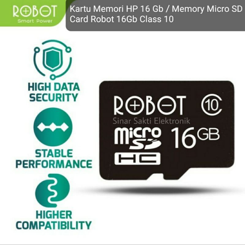 Kartu Memori HP 16 Gb / Memory Micro SD Card Robot 16Gb Class 10 Original Malang