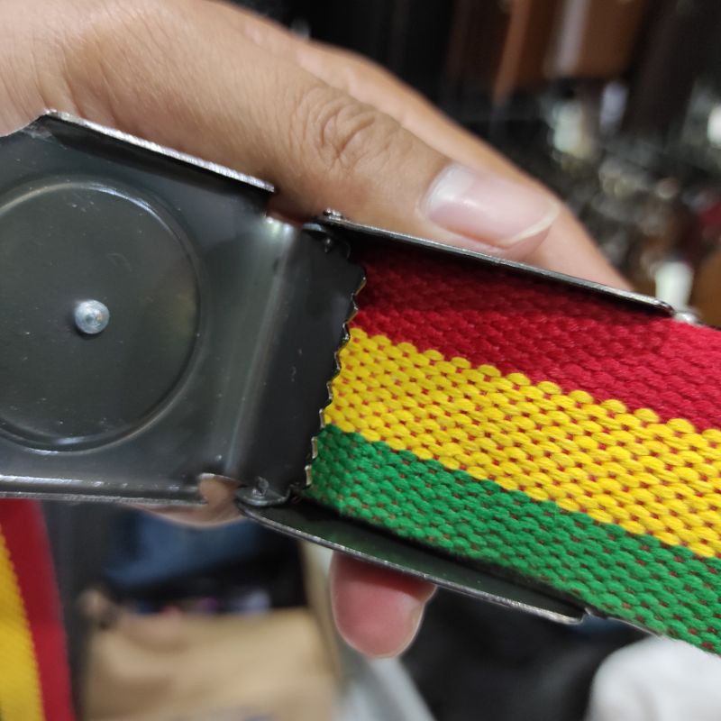 Sabuk Rasta cowok Ikat Pinggang Rasta Pria Kain Jepit Bulat